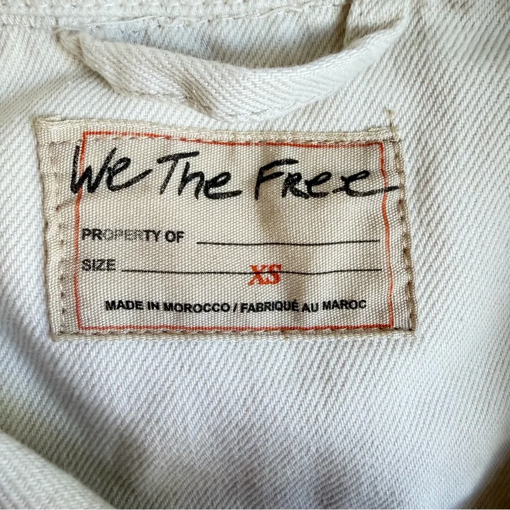 Free People We The free Off-White Opal Swing Denim Jacket Size XS 36076 - Picture 11 of 15